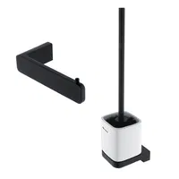 Nimco Maya čierna mat sada k WC, WC kefa s keramickým držiakom na stenu a držiak toaletného papiera MAC set-94KN-90 MAC set-94KN-90