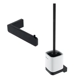 Nimco Maya čierna mat sada k WC, WC kefa s keramickým držiakom na stenu a držiak toaletného papiera MAC set-94KN-90 MAC set-94KN-90