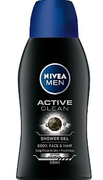Nivea Sprchový gél pre mužov Active Clean mini (Shower Gel) 50 ml