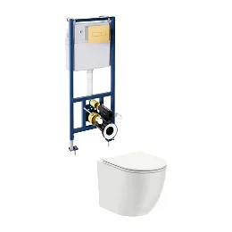 OMNIRES - OTTAWA podomietková toaletná sada 4v1, lesklá biela, lesklá zlatá OTTAWASETBPGL