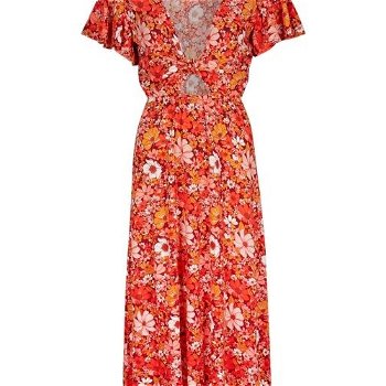 O'Neill KNOT FRONT DRESS Dámske šaty, červená, veľkosť