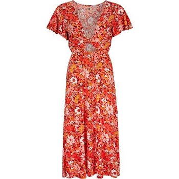 O'Neill KNOT FRONT DRESS Dámske šaty, červená, veľkosť