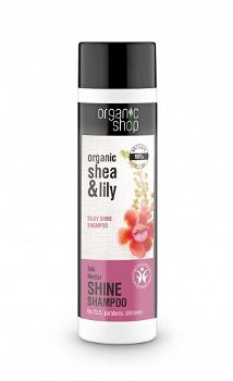Organic Shop Šampón pre všetky typy vlasov Bambucké maslo a ľalie ( Shine Shampoo) 280 ml