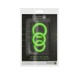 Ouch! Cockring Set Glow in the Dark