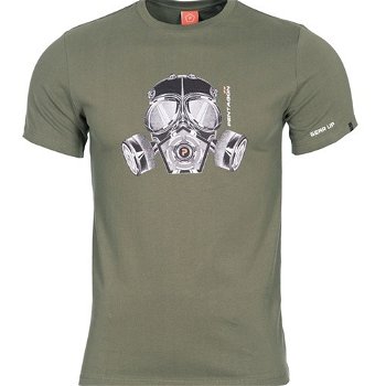 Pánske tričko PENTAGON® Gas mask olivovo zelené