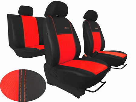 Pokter Autopoťahy Leather Look Exclusive červené