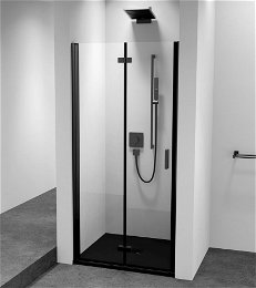 POLYSAN - ZOOM BLACK sprchové dvere do niky 900 lavé, číre sklo ZL4915BL-01