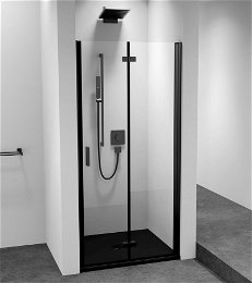 POLYSAN - ZOOM BLACK sprchové dvere do niky 900 pravé, číre sklo ZL4915BR-01