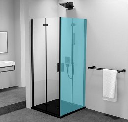 POLYSAN - ZOOM BLACK sprchové dvere skladacie 900 lavé, číre sklo ZL4915BL