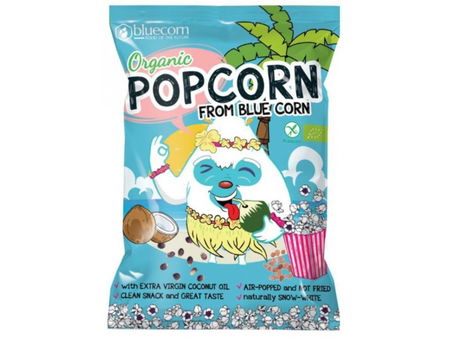 Popcrop Popcorn z modrej kukurice s himalájsou soľou a extra panenským kokosovým olejom BIO 20 g