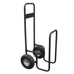 Prepravný vozík na drevo, s kolesami, kované železo, čierna, RATER