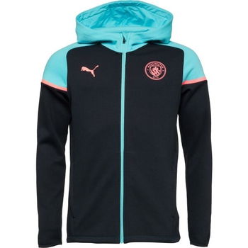 Puma MCFC CASUALS HOODED JACKET Pánska bunda, čierna, veľkosť