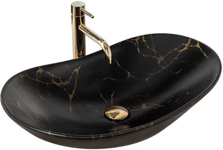 REA - Umývadlo na dosku Royal 60 Black Marble Mat REA-U7478