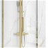 REA/S - Rohový sprchovací kút RAPID SWING Brush Gold Dvere: 100 x Sprchová zástena: 90 KPL-02524