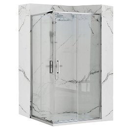 REA/S - Sprchovací kút PUNTO 80x100 + biela sprchová vanička Savoy KPL-K1009