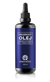 Renovality Hroznový olej za studena lisovaný ze semen 100 ml s pipetkou