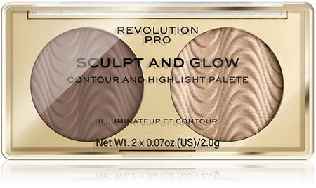 Revolution PRO Kontúrovacia paletka Sculpt and Glow Savanna Nights PRO (Contour And Highlight Palete) 4 g