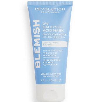 Revolution Skincare Pleť ová maska s aktívnym uhlím Blemish (2% Salicylic Acid Mask) 65 ml
