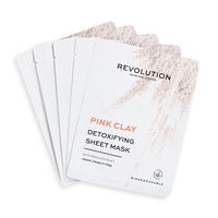 Revolution Skincare Sada pleťových masiek s ružovým ílom biodegradable ( Detox ifying Pink Clay Sheet Mask)