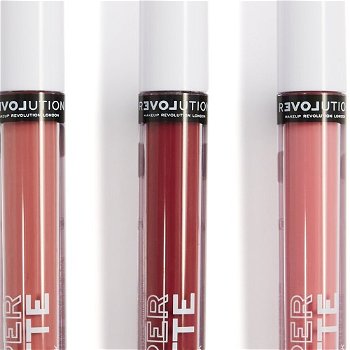 Revolution Súprava tekutých rúžov Relove Supermatte Liquid Kiss (Lip Set) 3 x 4 ml