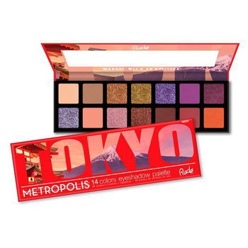 RUDE® Cosmetics Paletka 14 očných tieňov Metropolis Tokio (Eyeshadow Palette) 14 g