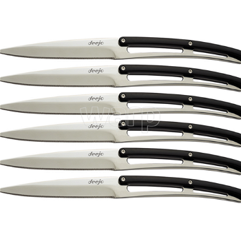 Sada 6 steakových nožov Deejo 2ZP001 čierny ABS