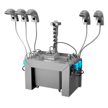 Sanela - 5 ks nerezových umývadlových batérií s dávkovačom mydla, 230 V AC, jedna voda, 6 l centrálny kanister na mydlo