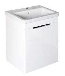 SAPHO - ELLA umývadlová skrinka 56,5x65x43cm s umývadlom CITY, 2x dvierka, biela (70065) EL065-3030-01