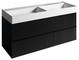 SAPHO - FILENA umývadlová skrinka 118x51,5x43cm, čierna mat strip FID1212BS