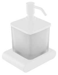 SAPHO - FLORI dávkovač mydla 300 ml, mliečne sklo, biely mat RF019/14