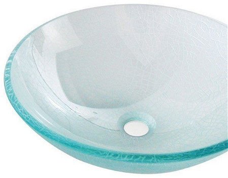 SAPHO - ICE sklenené umývadlo na dosku Ø 42 cm, číre s pieskovaním 2501-04