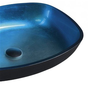 SAPHO - KVAORE sklenené umývadlo na dosku 54x39,5 cm, modrá TY224
