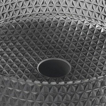 SAPHO - MARAGUA gravírované sklenené umývadlo na dosku Ø 39,5cm, čierna TY214