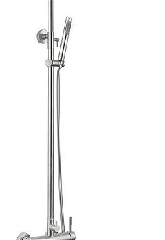 SAPHO - MINIMAL vaňový stĺp s pákovou batériou a výtokom, lestená nerez MI140