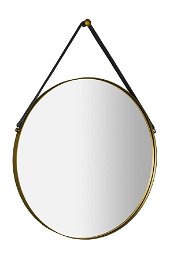 SAPHO - ORBITER zrkadlo guľaté s popruhom, ø 60cm, zlatá mat ORT060G