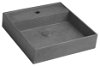 SAPHO - QUADRADO betónové umývadlo na dosku vrátane výpuste, 46x46cm, čierny granit AR468