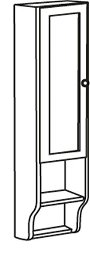 SAPHO - RETRO skrinka k zrcadlu 25x115x20cm, starobiela, ľavá 1706