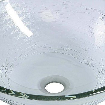 SAPHO - RIPPLE sklenené umývadlo na dosku Ø 42 cm, číre s textúrou 2501-18
