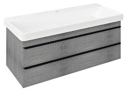 SAPHO - SITIA umývadlová skrinka 101,4x50x44,2cm, 2x zásuvka, dub strieborný SI105-1111
