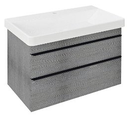 SAPHO - SITIA umývadlová skrinka 75,6x50x44,2cm, 2x zásuvka, dub strieborný SI080-1111