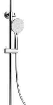 SAPHO - Sprchový stĺp pre nástennú batériu, pevná a ručná sprcha, guľatý, chróm 1202-30