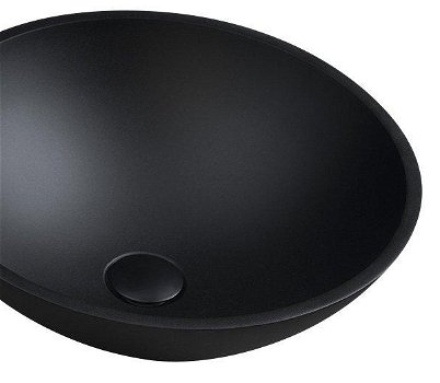 SAPHO - TELICA sklenené umývadlo na dosku Ø 42cm, čierná mat TY181B