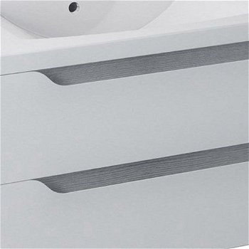 SAPHO - WAVE umývadlová skrinka 79,7x45x47,8cm, biela/dub strieborný WA080-3011