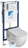 SAPHO - Závesné WC BRILLA Rimless biela s podomietkovou nádržkou a tlačidlom Schwab, biela 100614-SET5
