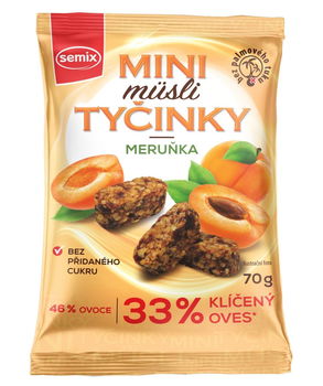 Semix Mini müsli tyčinky s marhuľami bez lepku 70 g