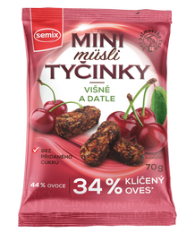 Semix Mini müsli tyčinky s višňami bez lepku 70 g