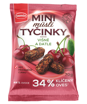 Semix Mini müsli tyčinky s višňami bez lepku 70 g