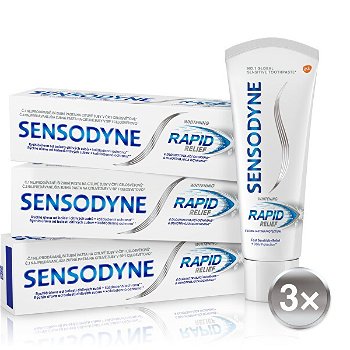 Sensodyne Bieliace zubná pasta rýchla úľava Rapid Whitening 3 x 75 ml