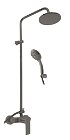 SLEZAK-RAV - Vodovodná batéria sprchová s hlavovou a ručnou sprchou NIL - metal grey kartáčovaná, Farba: METAL GREY - kartáčovaná , Rozmer: 150 mm NL182.5/7-1MGK