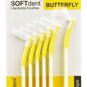 SOFTdent Butterfly Medzizubná kefka zahnutá L 0,7 mm